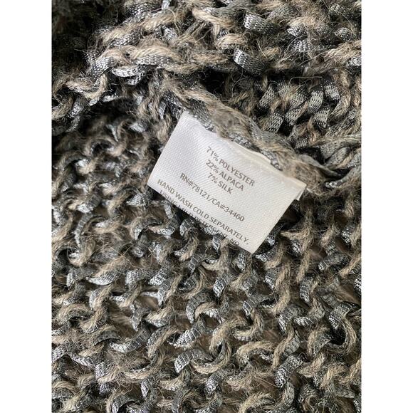 Eileen Fisher Sweater Small Alpaca Blend Open Knit Gray - Picture 7 of 9